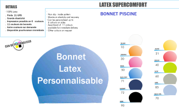 BONNET DE BAIN  latex PERSONNALISE