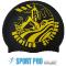 Impression Logo St-Tropez 1 couleur Jaune sur Bonnet  SILICONE 53 grs Noir